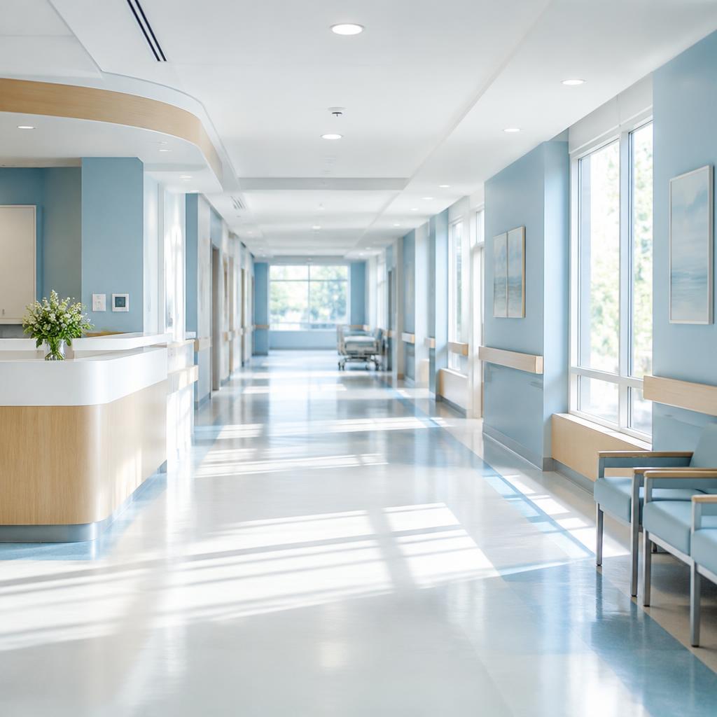 Clean and well-maintained corridor at Shifa Nursing Home